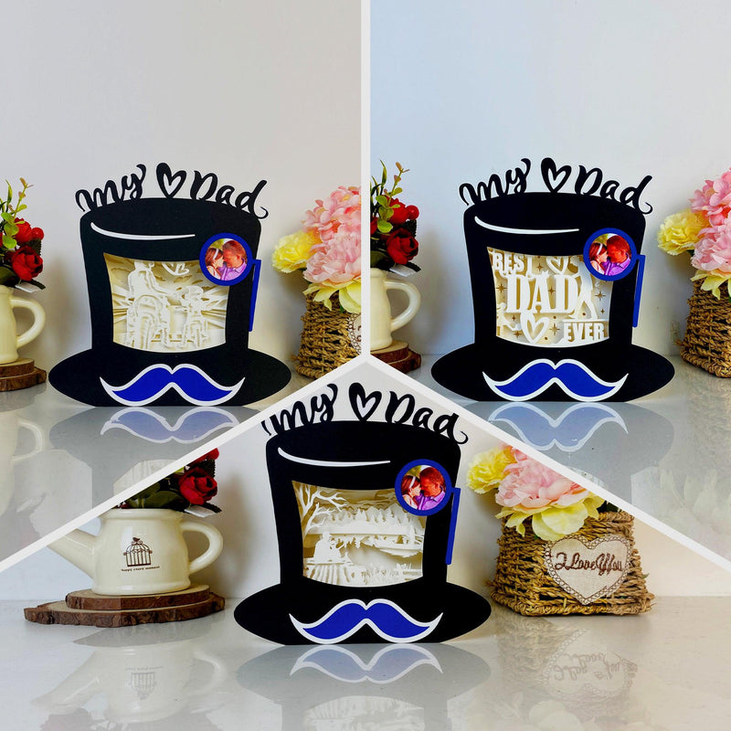 Pack 3 Father's Day - Top Hat Papercut Lightbox File - 6.7x6.7" - Cricut File - LightBoxGoodMan - LightboxGoodman