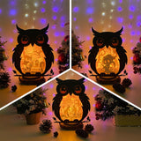 Pack 3 Halloween 2 - Paper Cut Owl Light Box File - Cricut File - 25x20 cm - LightBoxGoodMan