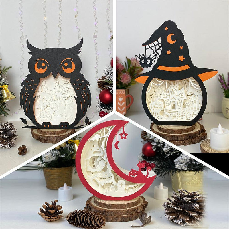 Pack 3 Halloween Mix 4 - Paper Cut Mix Light Box File - Cricut File - LightBoxGoodMan - LightboxGoodman