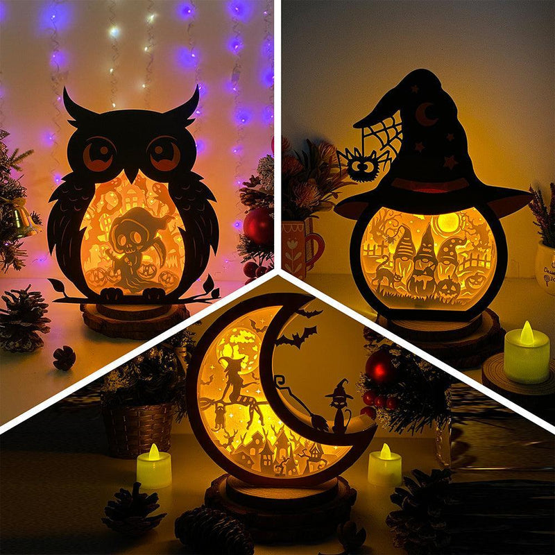 Pack 3 Halloween Mix 5 - Paper Cut Mix Light Box File - Cricut File - LightBoxGoodMan - LightboxGoodman