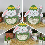 Pack 3 Happy Easter - Bunny Easter Egg Papercut Lightbox File - Cricut File - 8x7 Inches - LightBoxGoodMan - LightboxGoodman