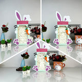 Pack 3 Happy Easter - Bunny Mason Jar Papercut Lightbox File - Cricut File - 8,3x6,7 Inches - LightBoxGoodMan - LightboxGoodman