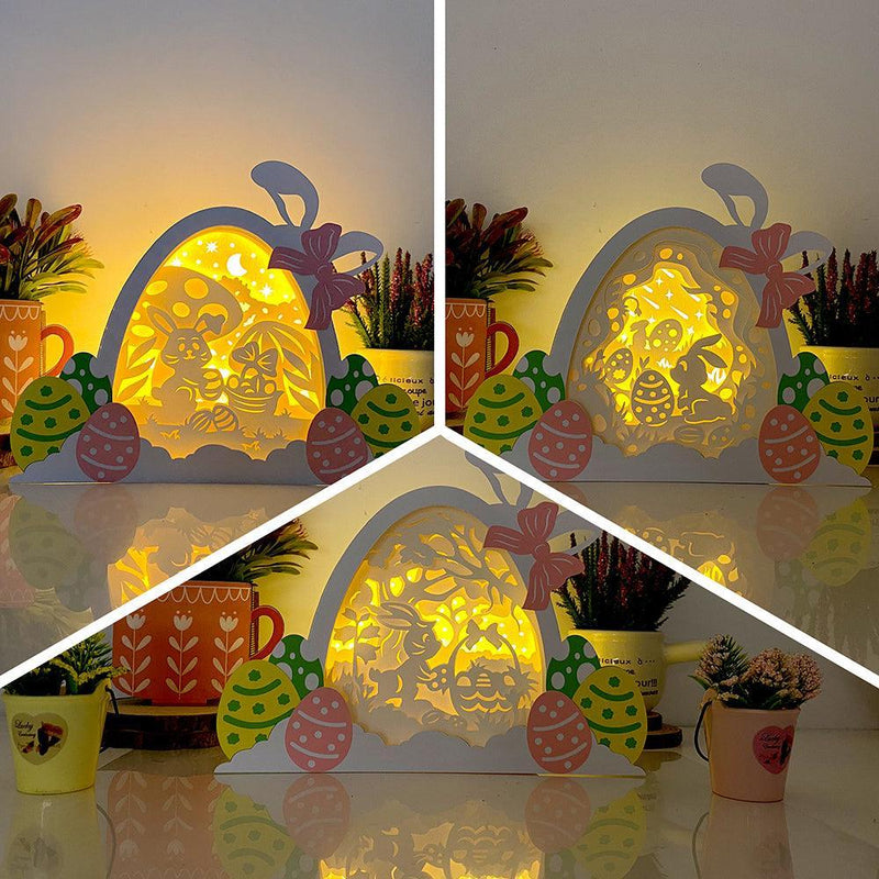 Pack 3 Happy Easter - Giant Easter Egg Papercut Lightbox File - Cricut File - 7,5x9,6 Inches - LightBoxGoodMan - LightboxGoodman
