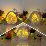 Pack 3 Happy Easter - Giant Easter Egg Papercut Lightbox File - Cricut File - 7,5x9,6 Inches - LightBoxGoodMan