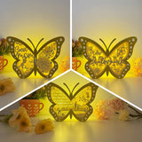 Pack 3 Happy Mother's Day -  Butterfly Papercut Lightbox File - 6.6x9.2