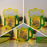 Pack 3 Happy St.Patrick's Day - St. Patrick's Beer Mug Papercut Lightbox File - Cricut File - 9x7 Inches - LightBoxGoodMan - LightboxGoodman