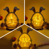 Pack 3 Jesus Christ - Paper Cut Bunny Light Box File - Cricut File - 9,7x7,5 Inches - LightBoxGoodMan - LightboxGoodman