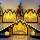 Pack 3 Jesus - Paper Cut Nativity House Light Box File - Cricut File - 7x8 Inches - LightBoxGoodMan