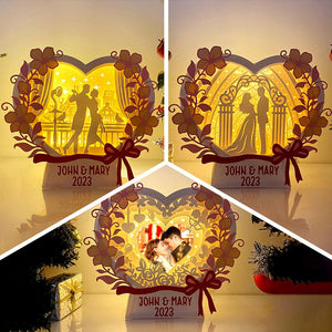 Pack 3 Love Anniversary - Personalized Heart Papercut Lightbox File - 7x7,6" - Cricut File - LightBoxGoodMan - LightboxGoodman