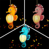 Pack 3 Lovely Seahorse - 3D  Seahorse Lantern File - 11.3x5.6