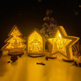 Pack 3 Merry Christmas 1 - Paper Cut Light Box File - Cricut File - LightBoxGoodMan - LightboxGoodman
