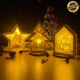 Pack 3 Merry Christmas 2 - Paper Cut Light Box File - Cricut File - LightBoxGoodMan - LightboxGoodman