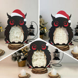 Pack 3 Merry Christmas 2 - Paper Cut Owl Light Box File - Cricut File - 25x20 cm - LightBoxGoodMan - LightboxGoodman