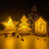 Pack 3 Merry Christmas 3 - Paper Cut Light Box File - Cricut File - LightBoxGoodMan