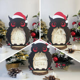 Pack 3 Merry Christmas 3 - Paper Cut Owl Light Box File - Cricut File - 25x20 cm - LightBoxGoodMan - LightboxGoodman