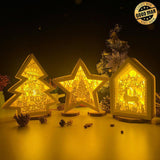 Pack 3 Merry Christmas 4 - Paper Cut Light Box File - Cricut File - LightBoxGoodMan - LightboxGoodman