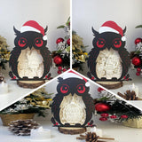 Pack 3 Merry Christmas 4 - Paper Cut Owl Light Box File - Cricut File - 25x20 cm - LightBoxGoodMan - LightboxGoodman