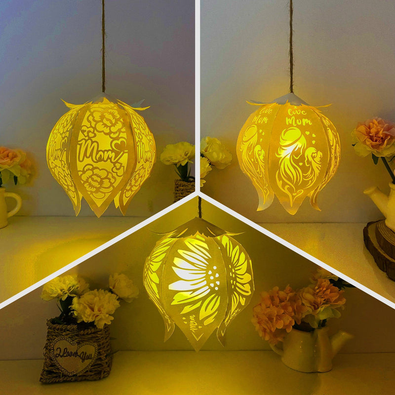 Pack 3 Mother's Day - 3D Bell Flower Lantern File - Cricut File - LightBoxGoodMan - LightboxGoodman