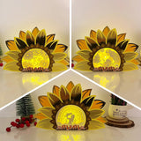 Pack 3 Mother's Day -  Sunflower Mom Papercut Lightbox File - 9.8x6.5