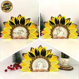 Pack 3 Mother's Day - Sunflower Mom Papercut Lightbox File - 9.8x6.5" - Cricut File - LightBoxGoodMan - LightboxGoodman