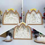 Pack 3 Nativity - Paper Cut Nativity House Light Box File - Cricut File - 7x8 Inches - LightBoxGoodMan - LightboxGoodman