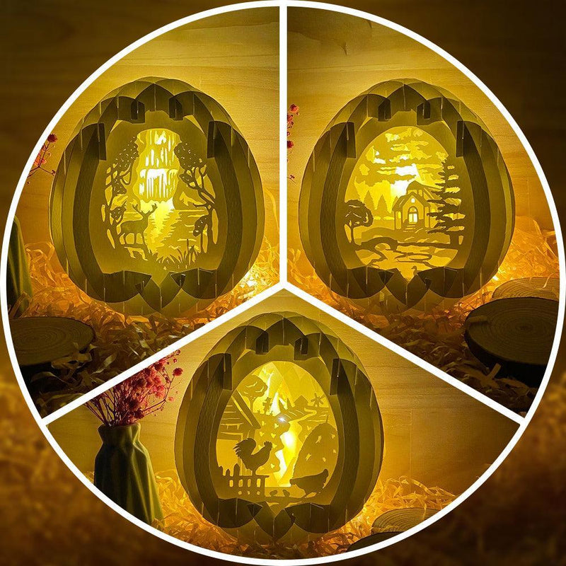 Pack 3 Peaceful Landscape - Easter Egg 3D Pop-up File - Cricut File - 5.8x4.8" - LightBoxGoodMan - LightboxGoodman