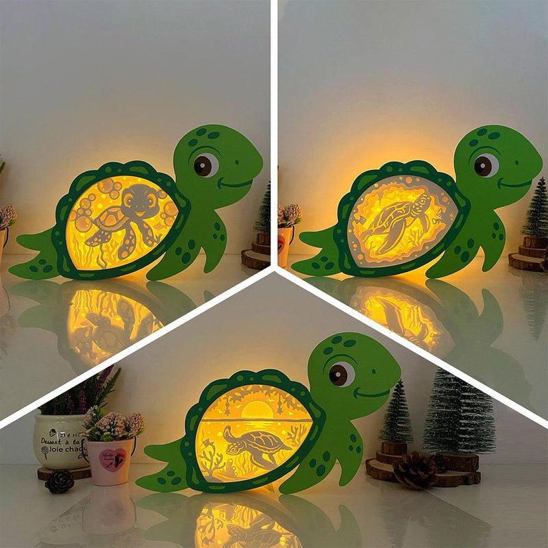 Pack 3 Sea Turtle - Turtle Papercut Lightbox File - 10x6" - Cricut File - LightBoxGoodMan - LightboxGoodman