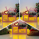 Pack 3 Valentine - Love Photo Frame Papercut Lightbox File - 7,6x8,1