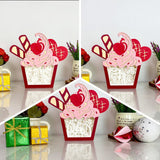 Pack 3 Valentine - Paper Cut Cupcake Light Box File - Cricut File - 7,2x6,3 inches - LightBoxGoodMan - LightboxGoodman