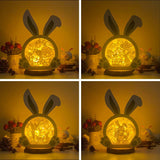 Pack 4 Easter 1 - Paper Cut Bunny Light Box File - Cricut File - 10,2x7,3 Inches - LightBoxGoodMan