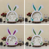Pack 4 Easter 1 - Paper Cut Bunny Light Box File - Cricut File - 10,2x7,3 Inches - LightBoxGoodMan - LightboxGoodman