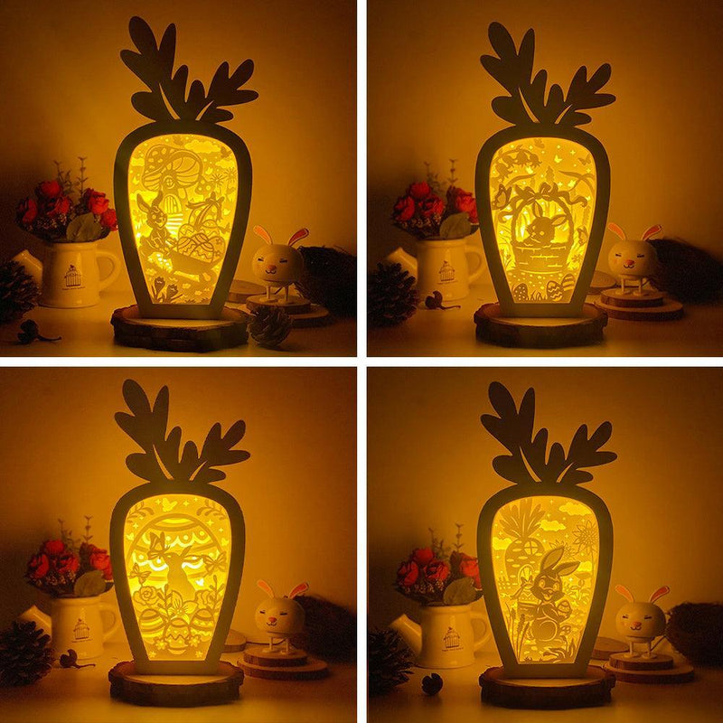 Pack 4 Easter 1 - Paper Cut Carrot Light Box File - Cricut File - 5.5x11.4 Inches - LightBoxGoodMan - LightboxGoodman