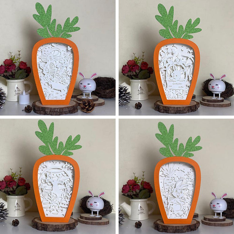 Pack 4 Easter 1 - Paper Cut Carrot Light Box File - Cricut File - 5.5x11.4 Inches - LightBoxGoodMan - LightboxGoodman