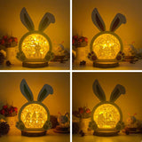 Pack 4 Easter 2 - Paper Cut Bunny Light Box File - Cricut File - 10,2x7,3 Inches - LightBoxGoodMan