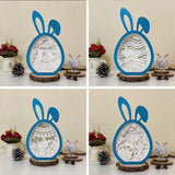 Pack 4 Easter 2 - Paper Cut Bunny Light Box File - Cricut File - 6.4x10.9 Inches - LightBoxGoodMan - LightboxGoodman