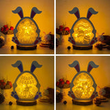 Pack 4 Easter 2 - Paper Cut Bunny Light Box File - Cricut File - 9,7x7,5 Inches - LightBoxGoodMan
