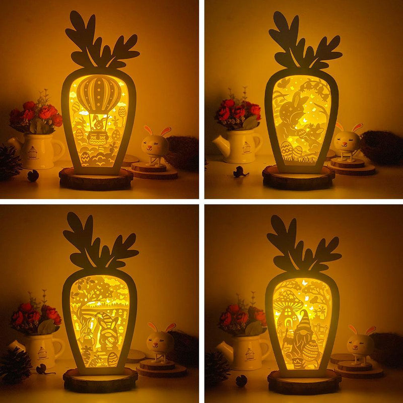 Pack 4 Easter 2 - Paper Cut Carrot Light Box File - Cricut File - 5.5x11.4 Inches - LightBoxGoodMan - LightboxGoodman