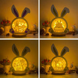 Pack 4 Easter 3 - Paper Cut Bunny Light Box File - Cricut File - 10,2x7,3 Inches - LightBoxGoodMan