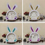 Pack 4 Easter 3 - Paper Cut Bunny Light Box File - Cricut File - 10,2x7,3 Inches - LightBoxGoodMan - LightboxGoodman