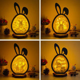 Pack 4 Easter 3 - Paper Cut Bunny Light Box File - Cricut File - 6.4x10.9 Inches - LightBoxGoodMan - LightboxGoodman