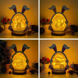 Pack 4 Easter 3 - Paper Cut Bunny Light Box File - Cricut File - 9,7x7,5 Inches - LightBoxGoodMan