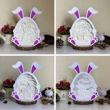 Pack 4 Easter 3 - Paper Cut Bunny Light Box File - Cricut File - 9,7x7,5 Inches - LightBoxGoodMan - LightboxGoodman