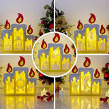Pack 5 Christmas 1 - Paper Cut Candle Light Box File - Cricut File - 8,6x7 inches - LightBoxGoodMan