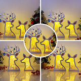 Pack 5 Christmas 1 - Paper Cut Deer Couple Light Box File - Cricut File - 10,4x7 inches - LightBoxGoodMan - LightboxGoodman
