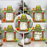 Pack 5 Christmas 1 - Paper Cut Fireplace Light Box File - Cricut File - 7,6x7cm - LightBoxGoodMan - LightboxGoodman