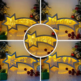 Pack 5 Christmas 1 - Paper Cut Star Light Box File - Cricut File - 28x13.7cm - LightBoxGoodMan