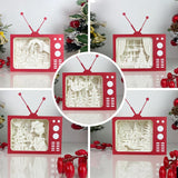 Pack 5 Christmas 1 - Paper Cut Television Light Box File - Cricut File - 8x7 inches - LightBoxGoodMan - LightboxGoodman