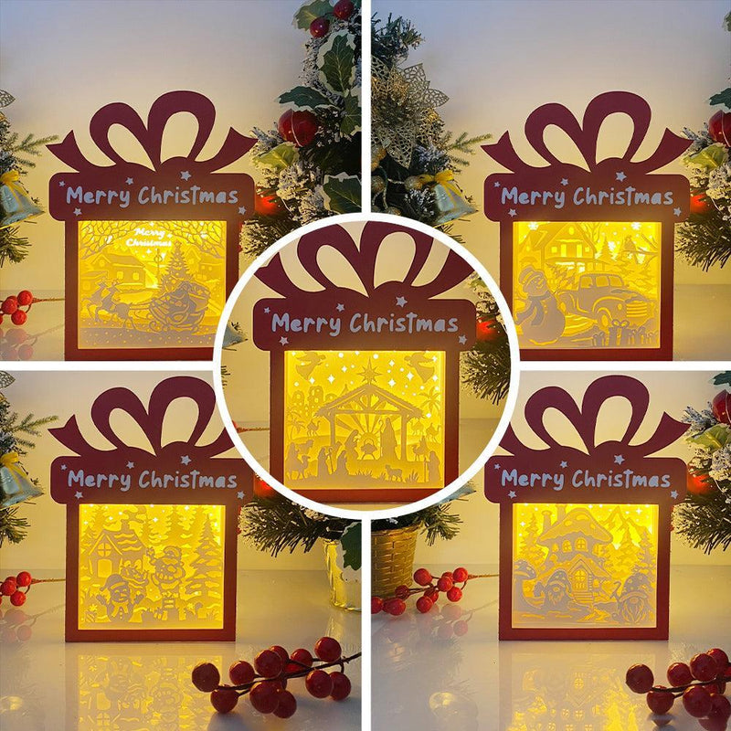 Pack 5 Christmas 2 - Paper Cut Gift Light Box File - Cricut File - 21x16cm - LightBoxGoodMan - LightboxGoodman
