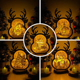 Pack 5 Christmas 2 - Paper Cut Reindeer Light Box File - Cricut File - 24,4x17cm - LightBoxGoodMan - LightboxGoodman
