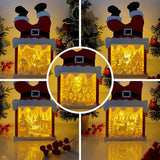 Pack 5 Christmas 2 - Paper Cut Santa Light Box File - Cricut File - 28,4x14,7cm - LightBoxGoodMan